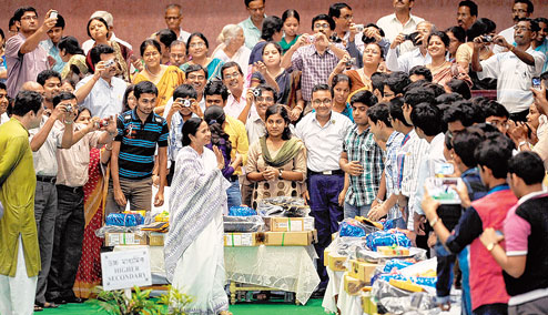 Chief Minister felicitates Madhyamik and HS toppers at Town Hall