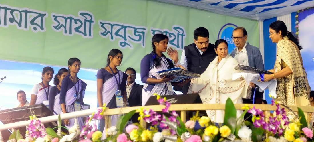WB CM launches Sabuj Sathi scheme for South 24 Parganas WB CM launches Sabuj Sathi scheme for South 24 Parganas