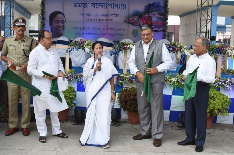 Bengal CM flags off 50 fire tenders from Nabanna Bengal CM flags off 50 fire tenders from Nabanna