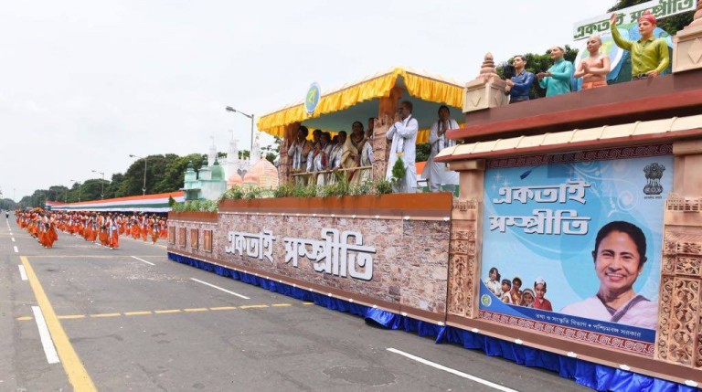 Tableau on communal harmony at Independence Day parade Tableau on communal harmony at Independence Day parade