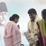 Mamata Banerjee at the state-level celebration of International Day of the World’s Indigenous People and anniversary of Quit India Movement at Jhargram