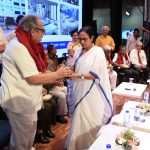 On the occasion of Doctors’ Day Mamata Banerjee felicitates eminent doctors with the Bishista Chikitshak Award at SSKM Hospital – 1.07.2019
