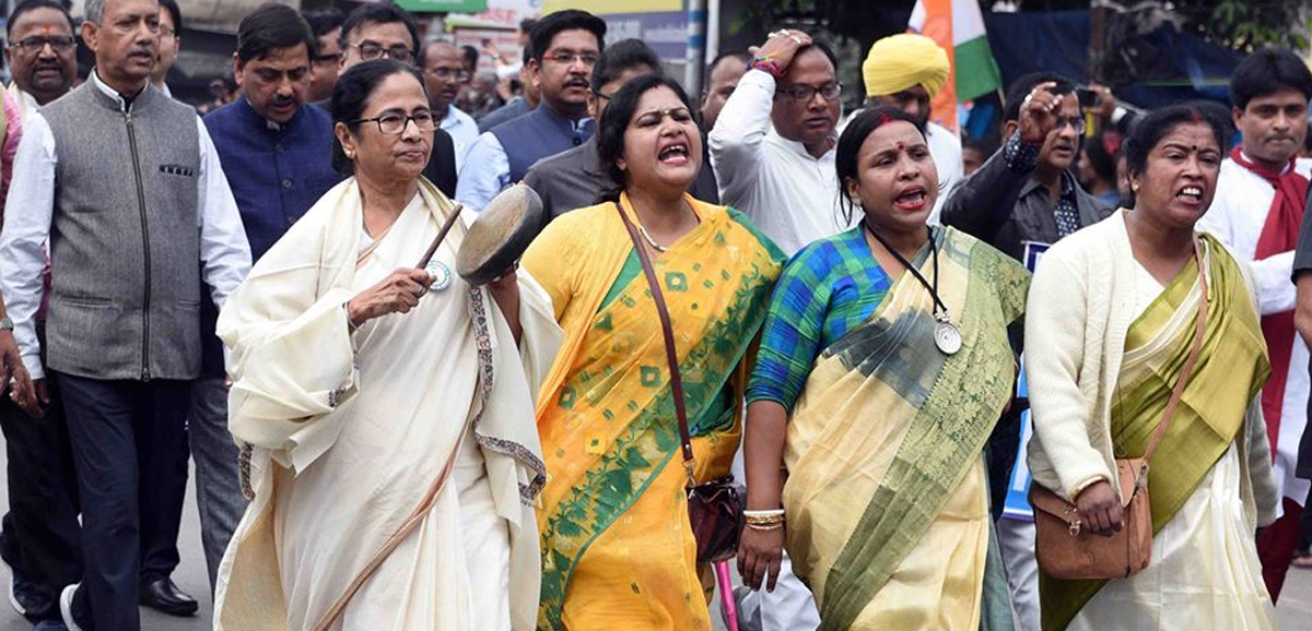 Didi led an anti-CAA protest march in Hills today