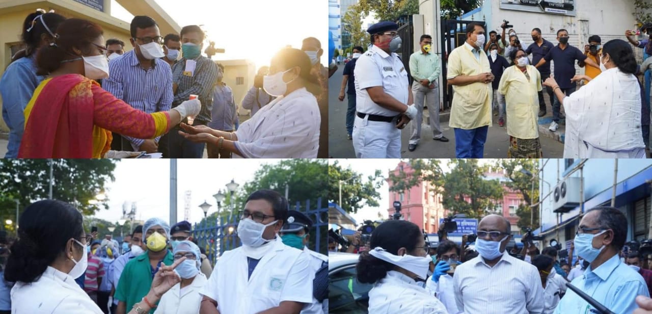 Bangla CM visits hospitals to boost morale of doctors, health workers Bangla CM visits hospitals to boost morale of doctors, health workers
