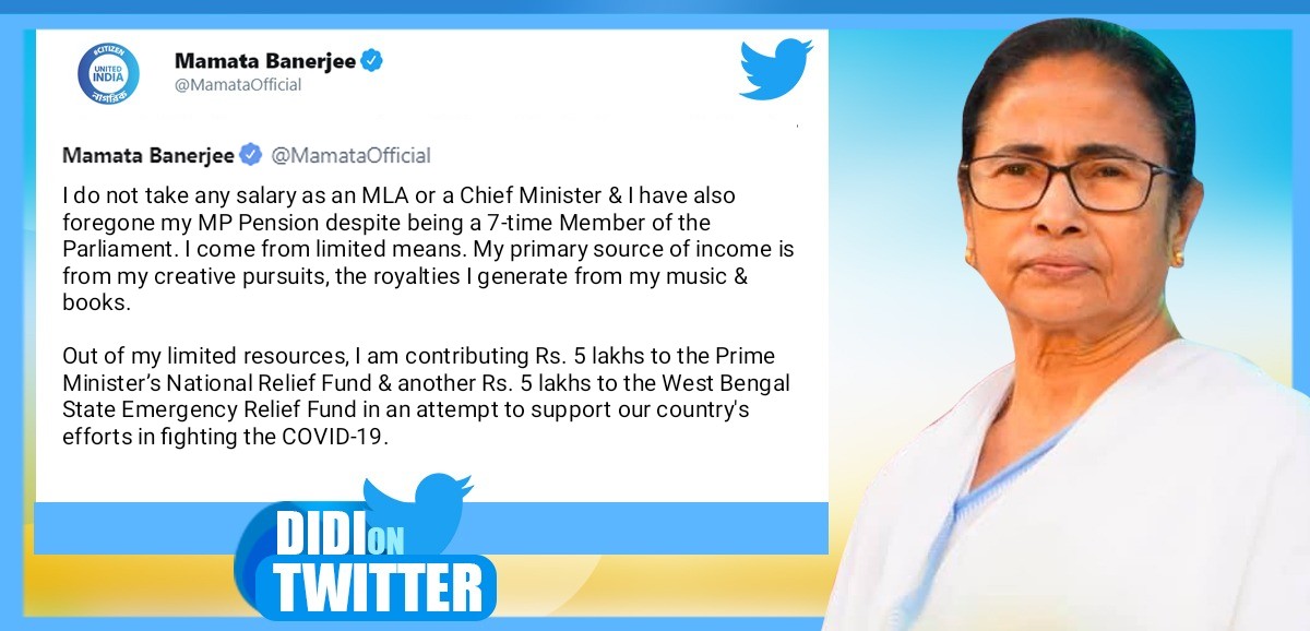 Bangla CM contributes to the State and Centre Relief Funds