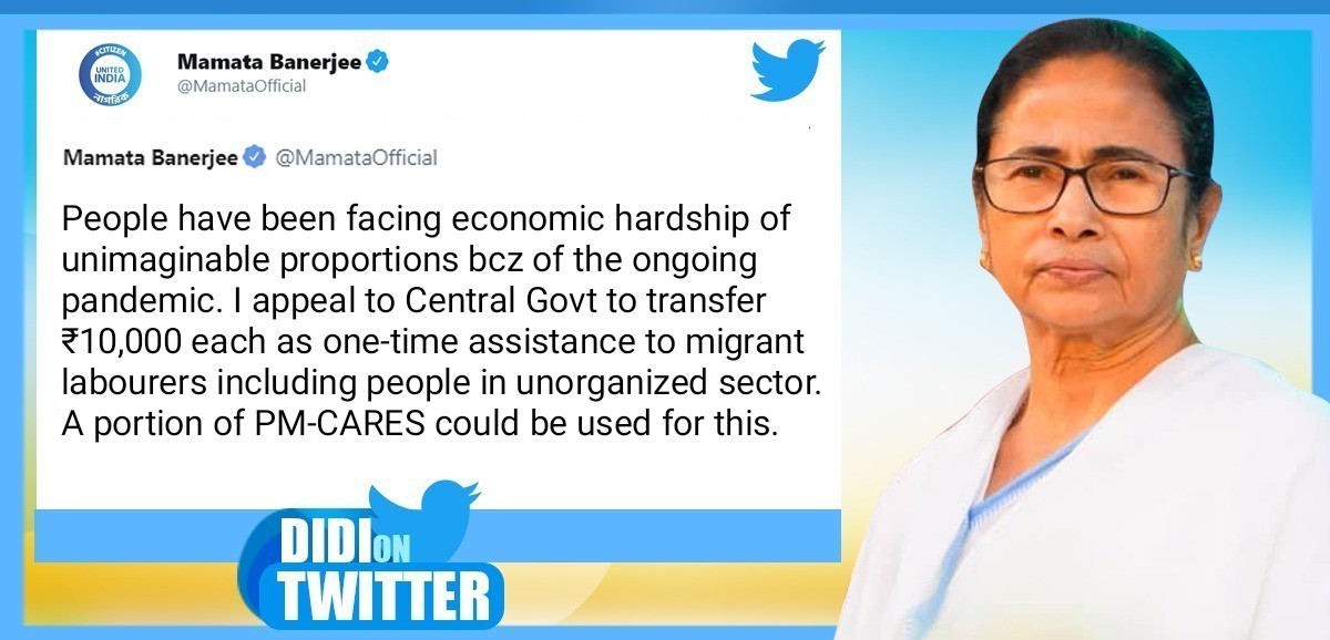 Rs 10,000 for each migrant labourer from PM-CARES: Bangla CM’s appeal to PM Rs 10,000 for each migrant labourer from PM-CARES: Bangla CM’s appeal to PM