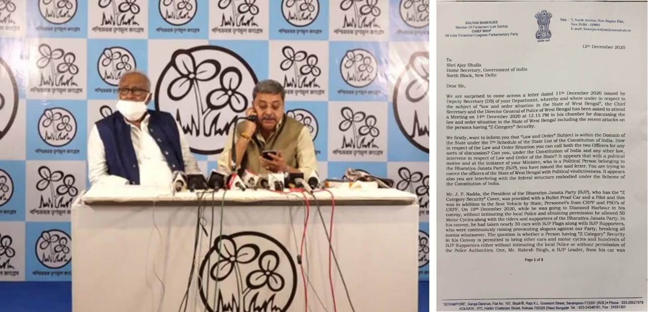 Kalyan Banerjee writes letter to Home Secretary